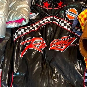 COPY - Racing girl costume. EUC . Wore once! Comes with a whole bag of flags.